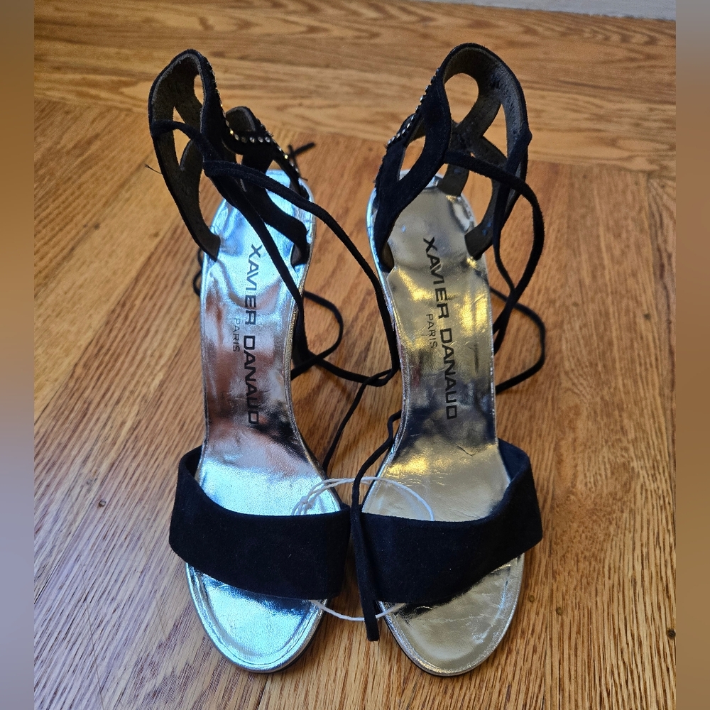 Vintage NWOB Xavier Danaud Black Strappy Women's Heels